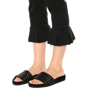Isabel Marant Hellea Leather Slides Black Leather